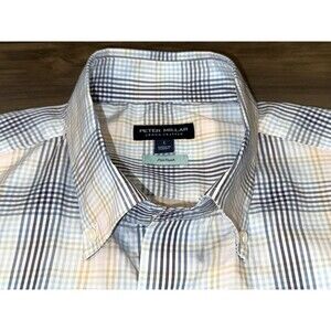 Peter Millar Crown Crafted Shirt Button Down Men’s Large Flex Finish Plaid